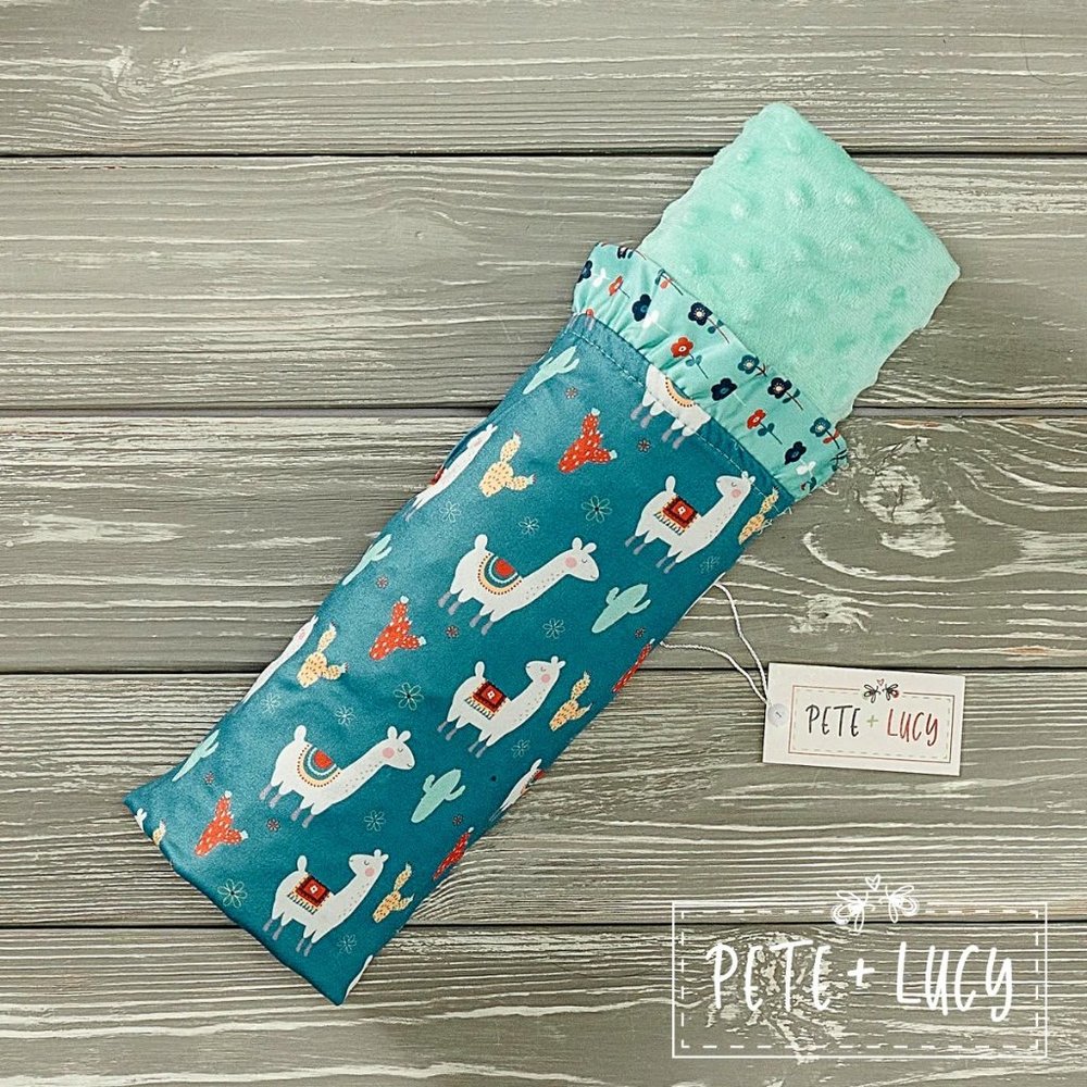 Pete + Lucy Floral Llama Minky and Milk Silk Cuddle Blanket